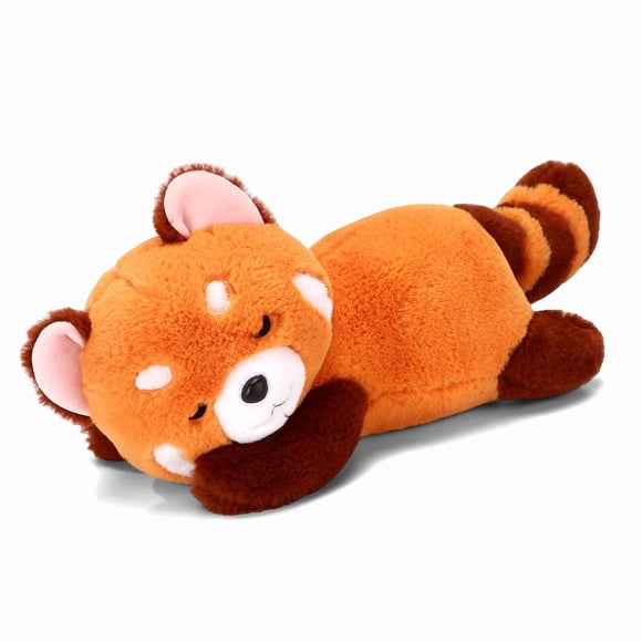 Almohada de peluche Riuhot con forma de panda rojo, 35 cm