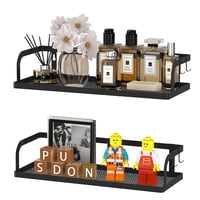 Cesta Colgante Pusdon De Pared Metálica, 2 Paquetes, 32 Cm, Color Negro