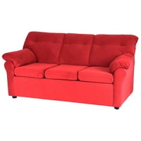 Muebles Altiro - Sofá Mateo 3 Cuerpos - Tela Felpa Rojo