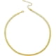 thumbnail image 1 of Collar de cadena de serpiente chapado en oro y plata de 14 quilates con diseño de espiga, gargantilla dorada para mujer, 1,5/3/5 mm (ancho) x 14"/16" (largo), 1 of 6