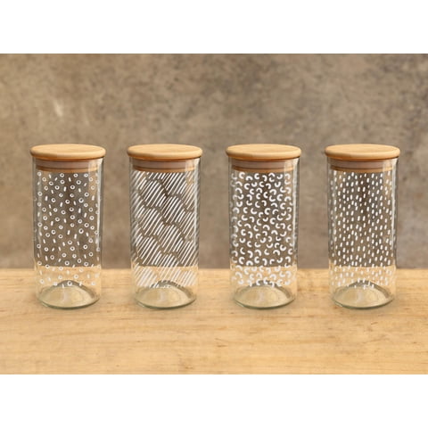 Green Glass - Pack 4 Frascos Patrón Cereales - 500Cc Blanco