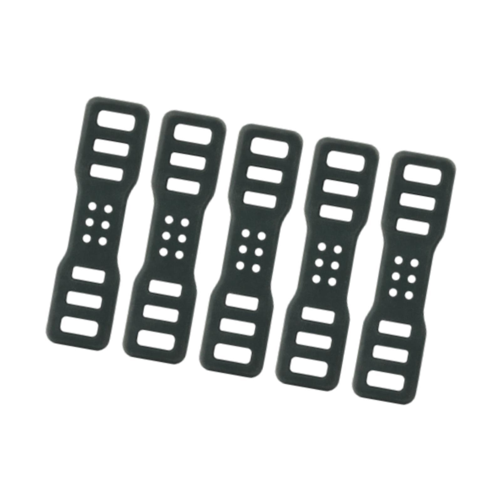 Ioensy - 5/10 Correas De Goma Negras Estables Para Grabadoras De Conducción De Manillar Y Linterna (5 Unidades)