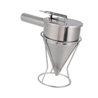 Magideal - Dispensador De Para Panqueques, Dispensador De Pasteles, Fácil De Limpiar, Para Cupcakes, Velas, Vertedor De Cera Con Soporte, Embudo De Acero In Boca De 10 Mm