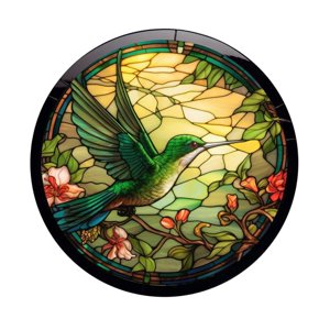 Magideal - Calcomanía Para Ventana, Calcomanía De Vidrio De Colibrí De Pvc, Decoración De Pared, Calcomanía Decorativa Para Puerta Corrediza De Vidrio Redonda, C Estilo C