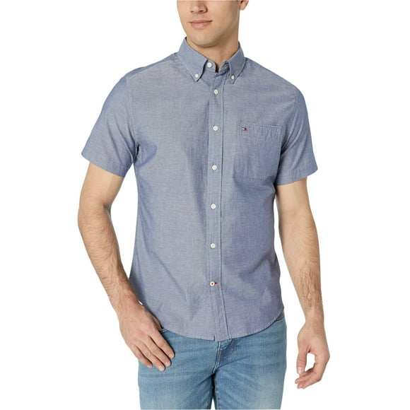 Blusa Tommy Hilfiger, manga corta, corte personalizado, azul marino