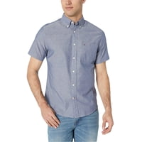 Camisa Tommy Hilfiger Para Hombre, Manga Corta, Casual, Azul Marino, Xl