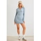 thumbnail image 5 of Vestido Mini de Franela Azul con Cuello Alto y Cremallera, 5 of 5