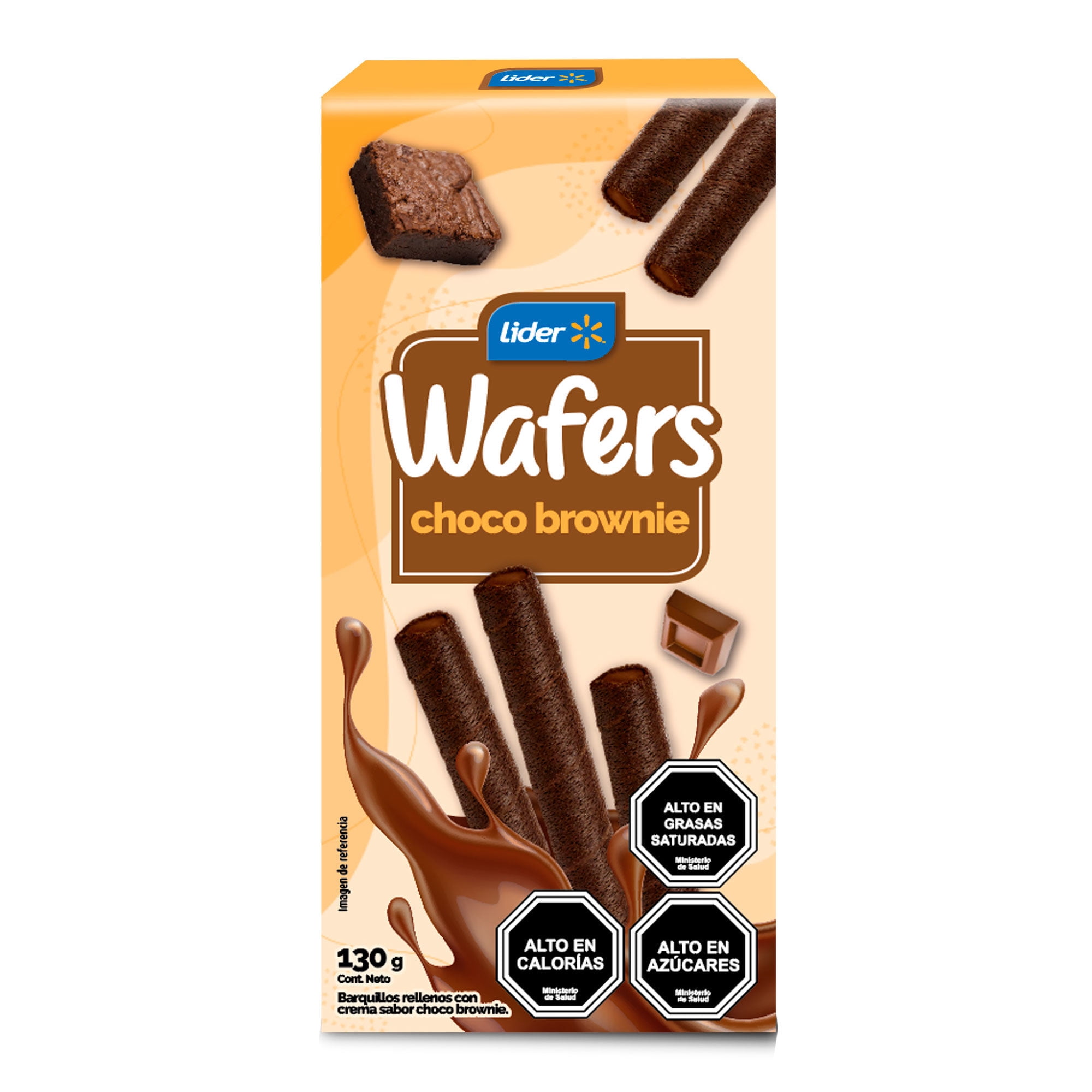 Wafers Sabor Choco Brownie 130 g Lider