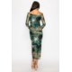 thumbnail image 5 of Vestido De Malla De Manga Larga Con Hombros Descubiertos Estampado Floral Y Detalles Fruncidos Color Jade bronceado (para Mujer), 5 of 5