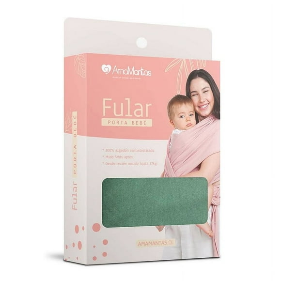 Fular Portabebé de Algodón Semielasticado Verde Nilo