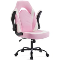 Silla De Escritorio Gamer Sweetcrispy Rosa Y Blanca De Cuero Pu
