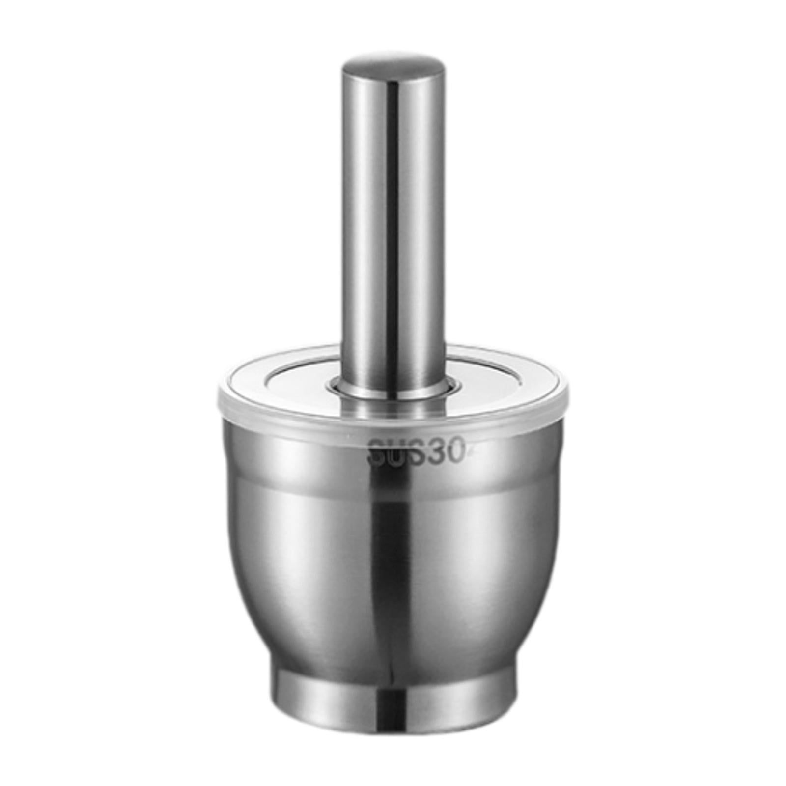 Magideal - Juego De Mortero Y Maja De Cocina, Trituradora De Ajo, Utensilios De Cocina, Molinillo De Jengibre Y Ajo Hecho A Mano, Acero Inoxidable Para Pimienta 10x10cm