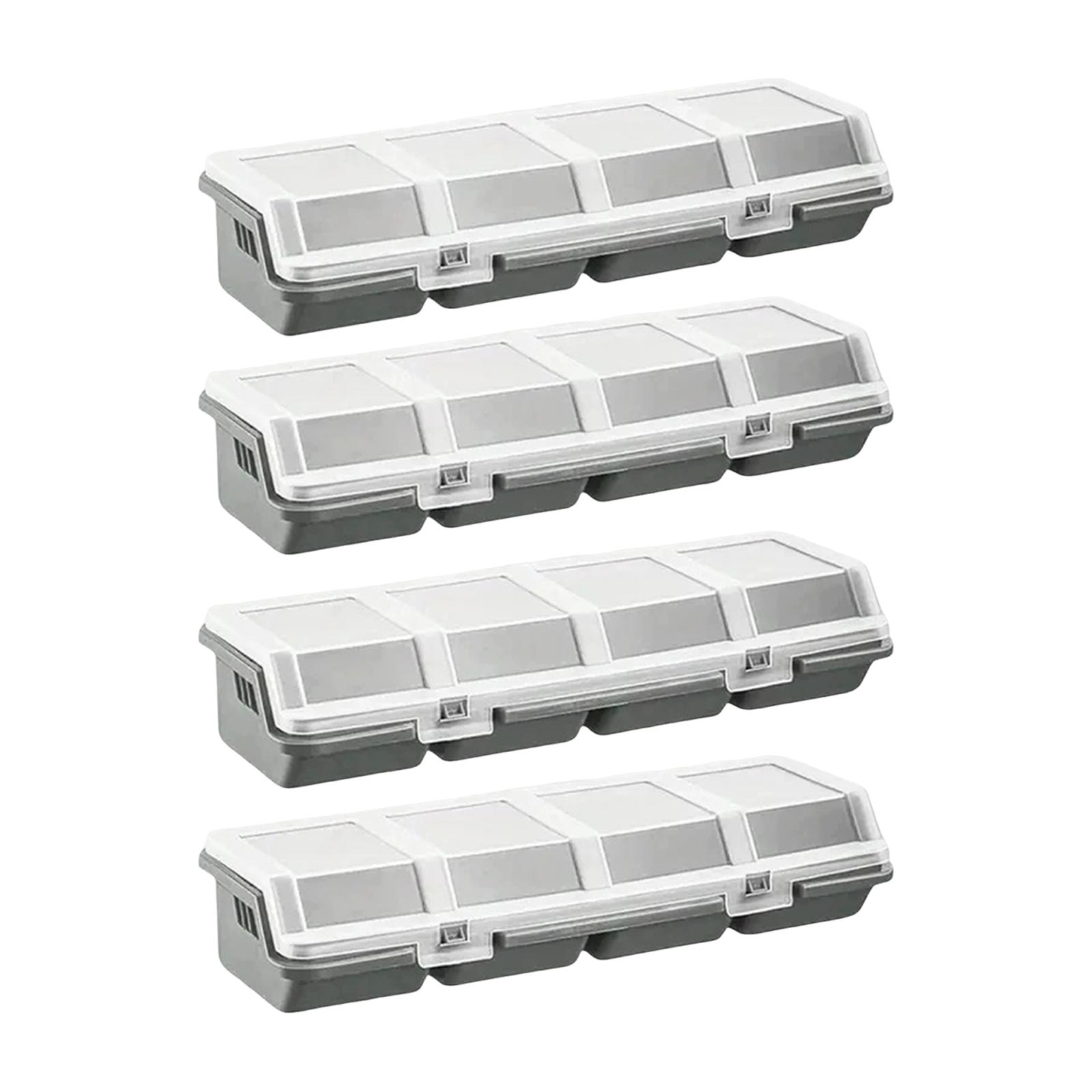 Magideal - 4 Cajas De Almacenamiento De Tornillos, Divisores, Contenedores Portátiles A Prueba De Polvo Para Artículos Pequeños, Tuercas, Pernos, Garajes Y Hogar Gris