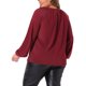 thumbnail image 3 of Agnes Orinda Trajes de Halloween para Mujeres Tallas Grandes Día de San Patricio Tops Brillantes con Purpurina Blusa de Cóctel con Cuello en V y Manga Larga Camisetas Plisadas 3X Burdeos, 3 of 6