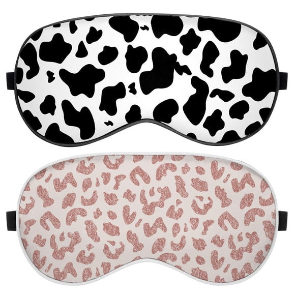Antifaz de seda BHAHB 2 piezas 20x10 cm estampado leopardo