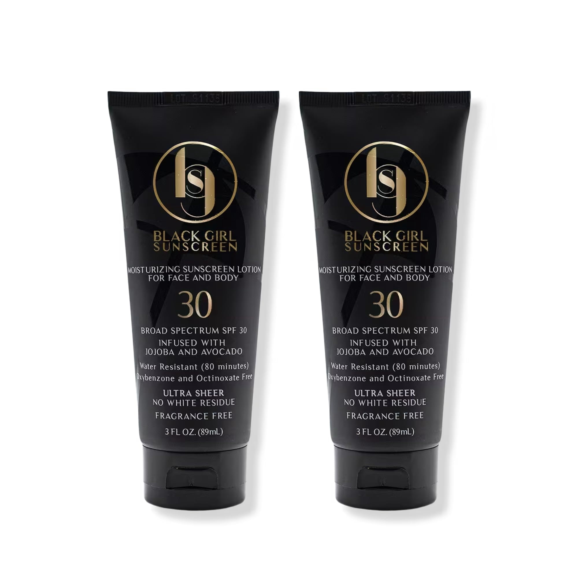 Black Girl Sunscreen - Protector Solar Black Girl, Protector Solar Spf 30 Para Rostro Y Cuerpo, 90 Ml, Paquete De 2