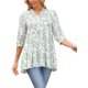 thumbnail image 1 of INSPIRE CHIC Blusa de Mujer con Mangas 3/4 Estampado Floral Cuello en V con Volantes en Capas Casual Elegante para la Playa Túnica S Blanca, 1 of 5