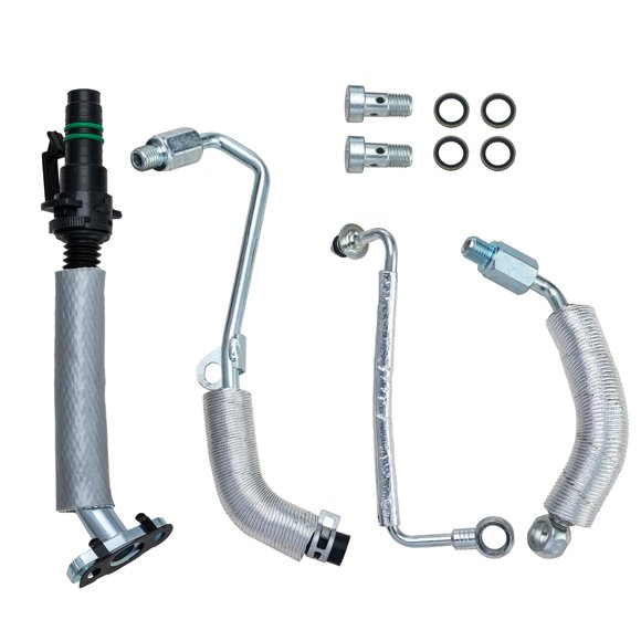 Kit de línea de aceite Xintre 4 uds Turbo de alimentación/retorno plateado