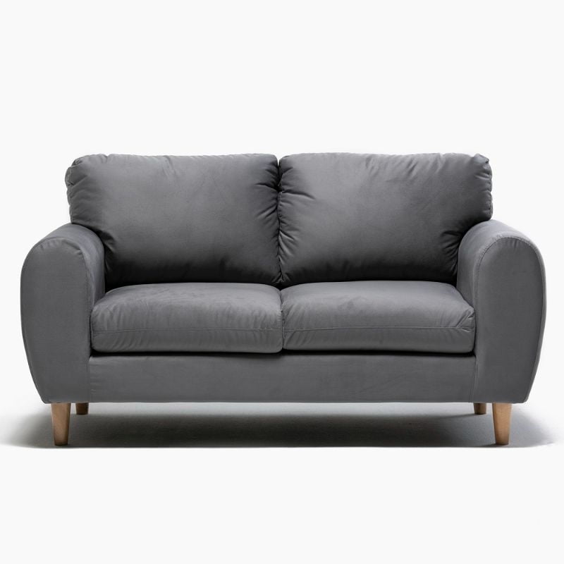 Kea - Sofá Lanston 2 Cuerpos Felpa Gris