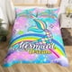 thumbnail image 1 of x2099 Bed SheetsCartoon Dolphin Duvet Cover Rainbow Fish Scales Microfiber Fantasy Sea Animal Bedroom Decoration for Girls Children Teen 3-Piece Bedding Set (1 Duvet Cover + 2 Pillow Shams) nj2099, 1 of 5