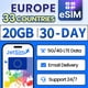 thumbnail image 1 of eSIM JETSIM Europa Plan de datos ilimitados de 20 GB por 30 días, 1 of 7