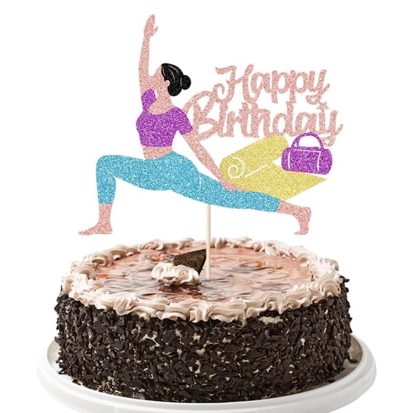 Decoración de tarta Yuinyo Yoga para tarta de feliz cumpleaños