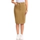 thumbnail image 1 of INSPIRE CHIC Falda de Mezclilla para Mujer de Cintura Alta con Abertura Trasera a la Rodilla en Color Caqui Talla XL, 1 of 6