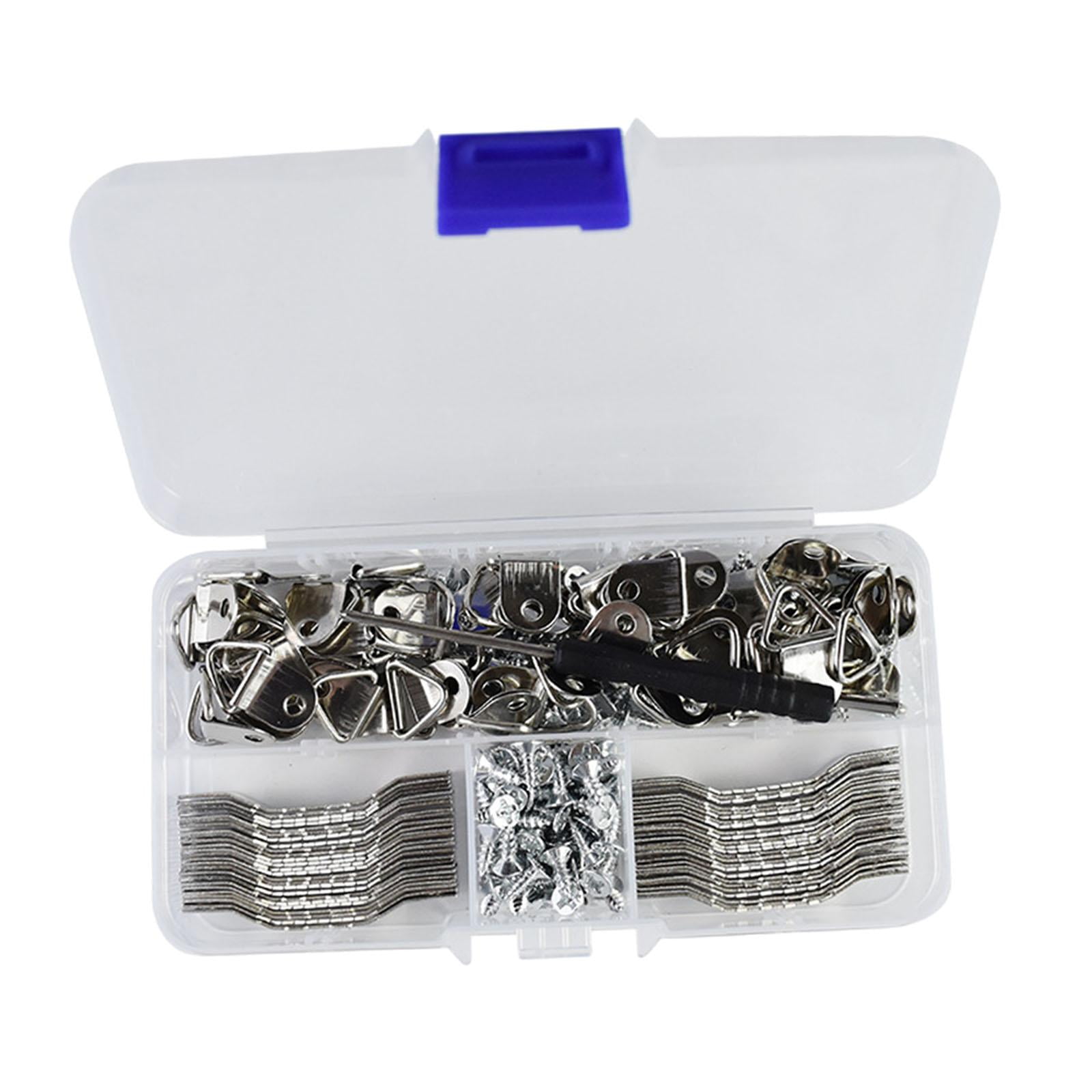 Magideal - Ganchos Para Colgar Cuadros, Kit Para Colgar Cuadros, Surtido De Herramientas, Decoración Del Hogar Con Tornillos, Perchas De Dientes De Para R Plata