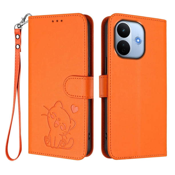 Funda Billetera Magnética para Xiaomi Redmi Note 17 Pro Plus 5G, Naranja