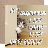 Tarjeta De Felicitación Stuff4 Para Nuera, Cumpleaños, Gato, Peekaboo