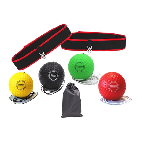 Magideal - Boxeo Ball Headband Boxing Ball En String Velocidad De Perforación Con Bolsa De Almacenamiento Ajustable Punching Ball Para Ejercicio , 2 Diadema 4 Pelota