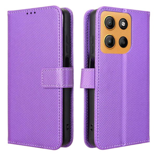 Funda Billetera para Motorola Moto X70 Air Pro con Ranuras y Soporte Morado