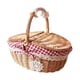 thumbnail image 3 of Cesta De Mimbre Para Picnic, Cesta De Almacenamiento De Ratán Para Servir, Para Acampar, Al Aire Libre, Pan, Mediana, Roja, 3 of 5