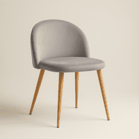 Oh! Mi Hogar ® - Silla Berna Velvet Oak Gris Respaldo Liso