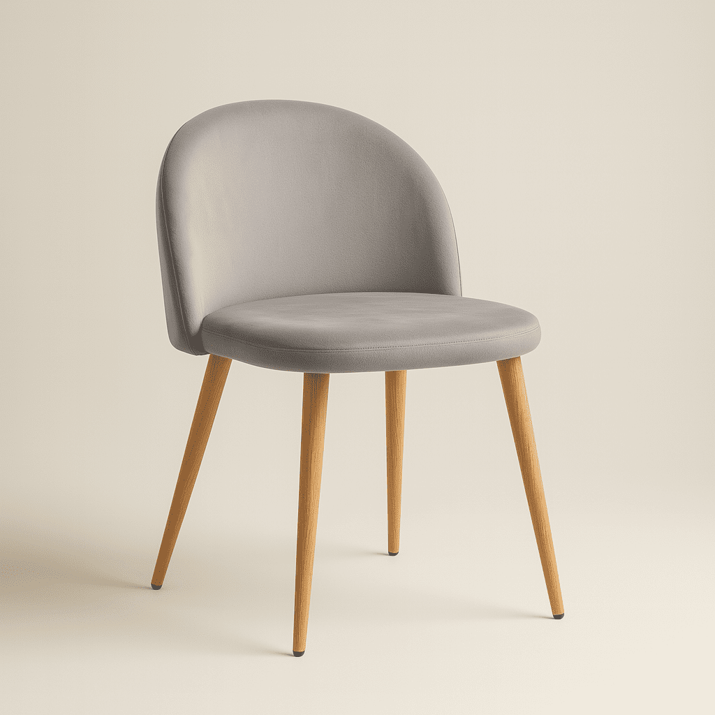 Oh! Mi Hogar ® - Silla Berna Velvet Oak Gris Respaldo Liso