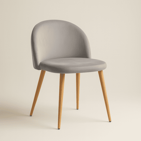 Oh! Mi Hogar ® - Silla Berna Velvet Oak Gris Respaldo Liso