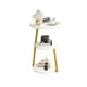 thumbnail image 1 of Mesa Auxiliar Decorativa 3 Niveles Blanco Y Dorado, 1 of 3
