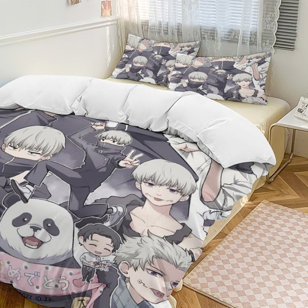 Jujutsu Kaisen Anime Home Bed 3-piece Set Classic Japanese Anime Polyester Wash Student Dormitory Set
