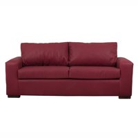 Muebles América - Sofá Infinity 3 Cuerpos Cuero Auris Burdeo