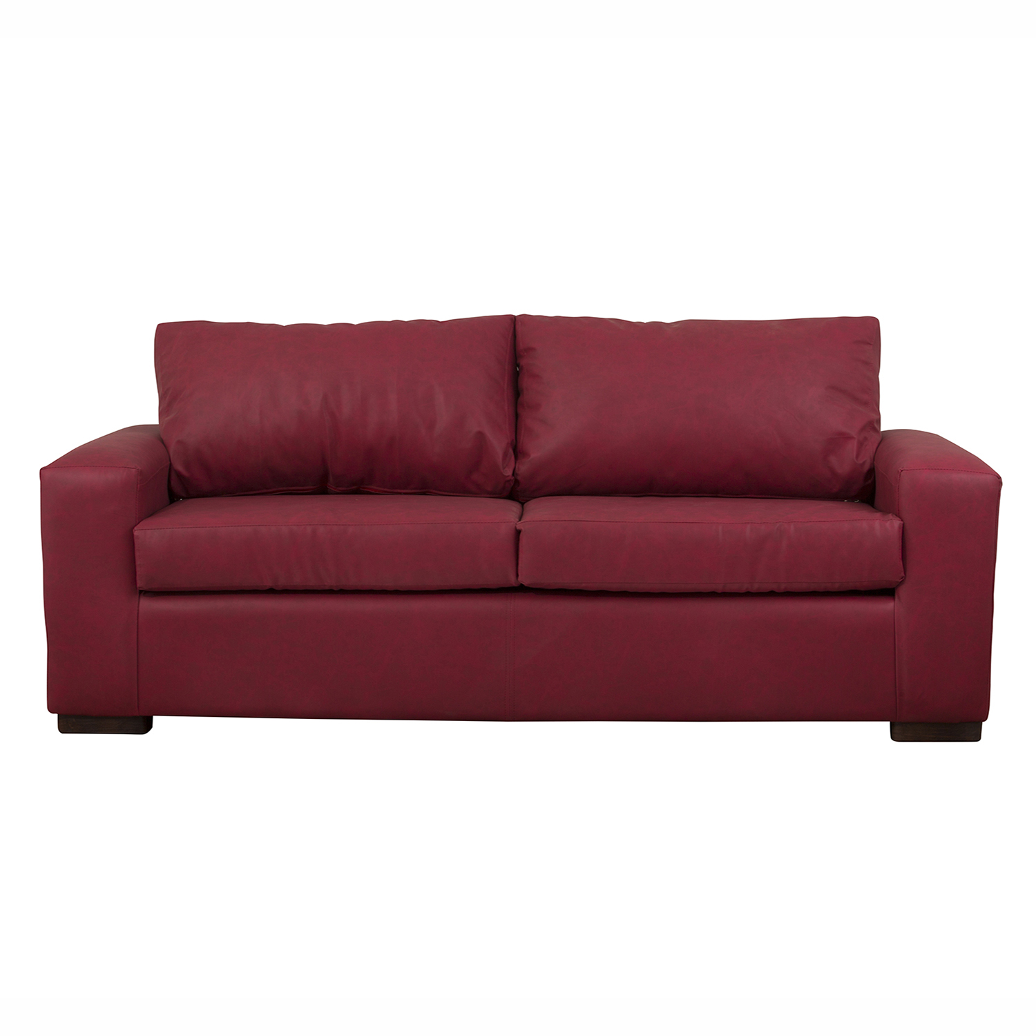 Muebles América - Sofá Infinity 3 Cuerpos Cuero Auris Burdeo