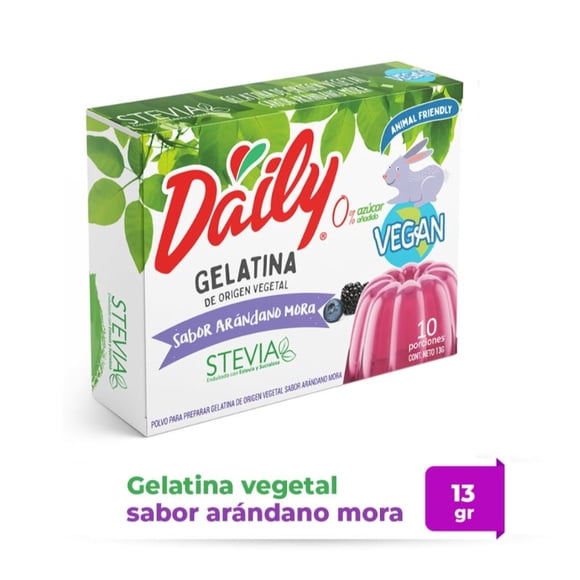 Gelatina Vegana Arándano y Mora, 13 g