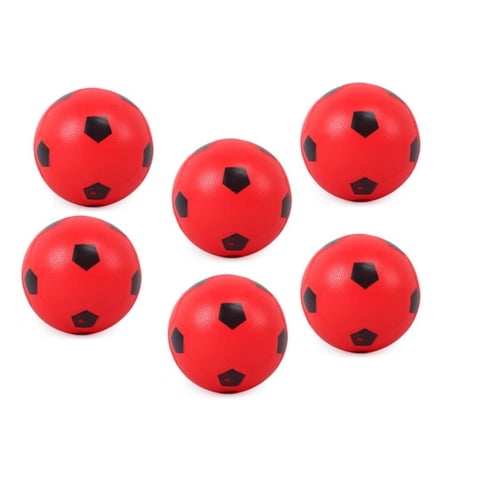 Vipnetwork - Set 6 Pelotas Inflable 22 Cm Diseño Futbol - Color Rojo