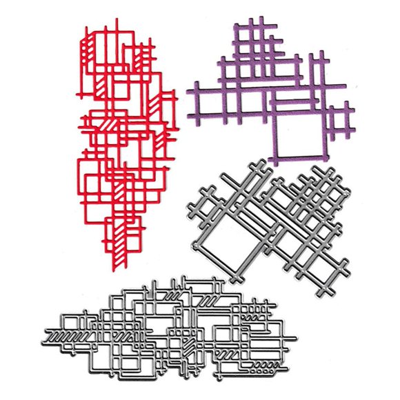 Matrices de corte NVZBL, 2 piezas, plantillas de rejilla irregular de acero
