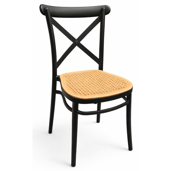 Silla Danubio Crossback Top Apilable Negra