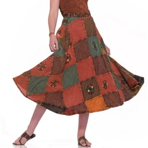 Rubies - Falda Hippie De Parches - Talla Única Multicolor