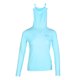 thumbnail image 3 of el protector de la erupción de la camiseta de enfriamiento del golf de las mujeres elásticas con la máscara anti-uv azul s, 3 of 5