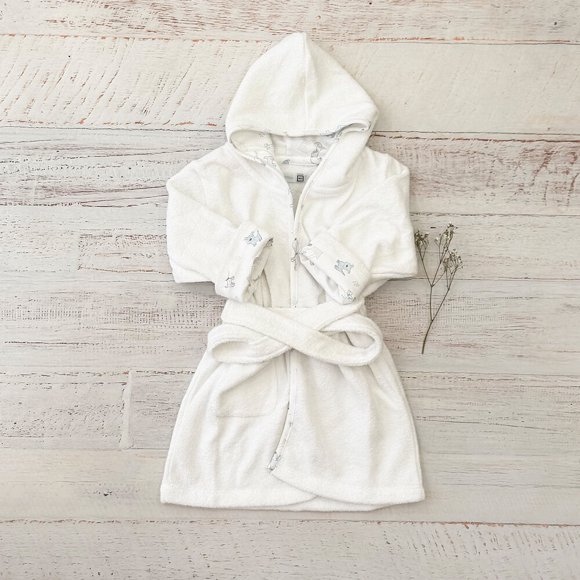 Bata de Baño Pau Celeste Algodón Pima Bebé - Talla 6 AÑOS