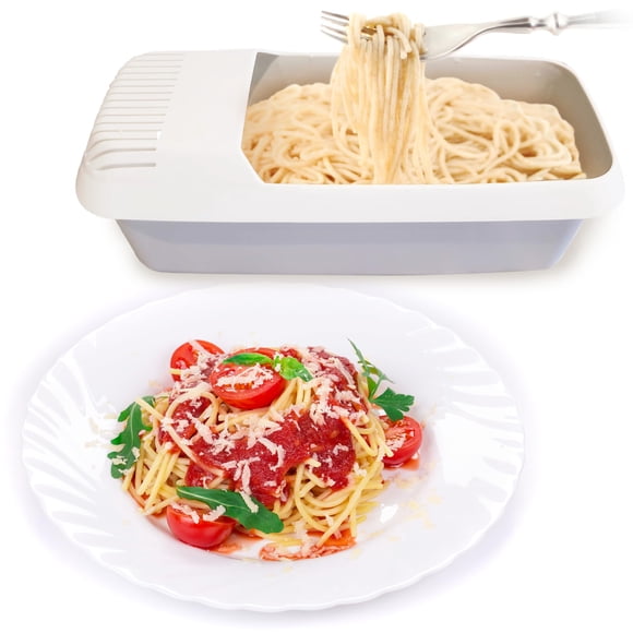 Cocinillo para pasta Kitchen Discovery para microondas, antiadherente, con tapa