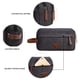 thumbnail image 3 of Neceser de viaje para hombre con dos compartimentos, de lona y cuero, organizador de maquillaje y afeitado, color negro., 3 of 8