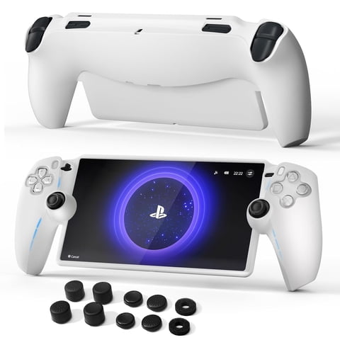 Genérico - Funda Protectora Para Playstation Portal,8 Tapas De Agarre Del Pulgar 2 Anillos De Precisión Para La Funda De Silicona Suave Ps Portal-Blanco